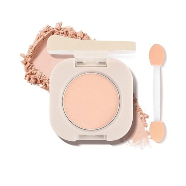 Single Matte Eyeshadow with Brush, Apricot Eye-Shadow Palette Makeup Kit, Silky Fine High Pigment Powder with Lightweight & Ultra-Blendable Formula for Daily Natural Eye Makeup (#04)
