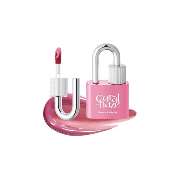 CORLAHAZE Glow Lock Jelly Tint #115 Wish | Hydrating Jelly Glow Lip Stain with Rosehip Oil & Hyaluronic Acid | Long-Lasting High-Shine Color | Collectible Lock-Shaped Korean Lip Tint, 4g