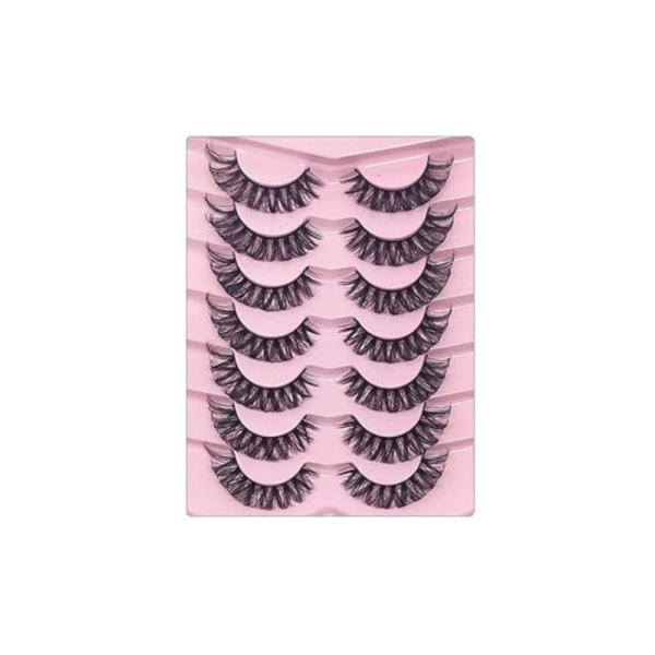 DD Curl Lashes 10 Pairs Russian Strip Lashes | 3D Mink Eyelashes | Natural, Long, Fluffy & Reusable False Eyelash Extensions (Russian Volume 1)