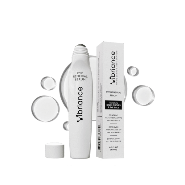 Vibriance Eye Renewal Serum - Caffeine-Infused Dark Circle & Puffiness Treatment with Roll-On Applicator - Brightening, Tightening & Anti-Aging for Mature Eyes