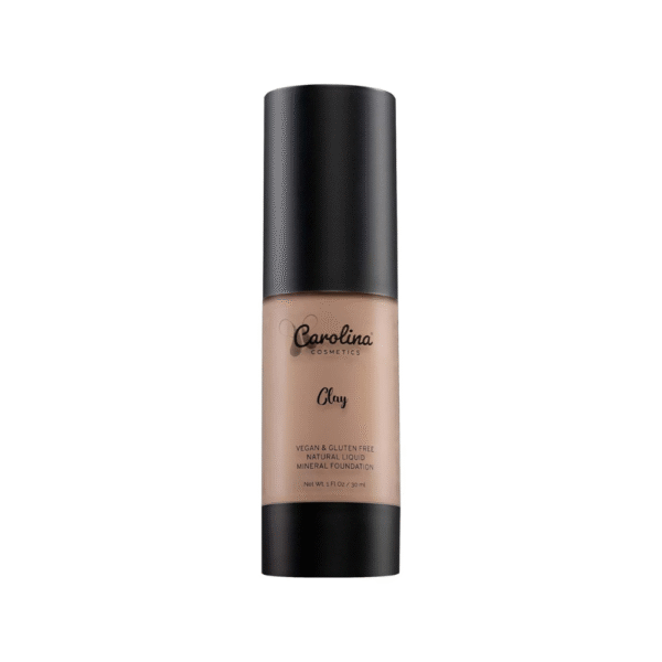 Plant-Based Foundation in Clay Shade – Hydrating, Pore-Minimizing & Buildable Coverage – Vegan, Non-GMO, Gluten-Free, Paraben-Free – Sun Protection – 1 Fl Oz