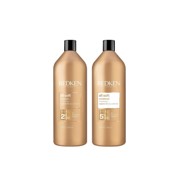 Redken All Soft Shampoo and Conditioner Set for Dry or Brittle Hair - Provides Intense Softness and Shine with Argan Oil