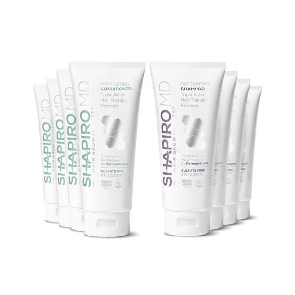Shapiro MD Hair Growth Experts Shampoo & Conditioner Set – DHT Blocking Vegan Formula for Thinning Hair, Developed by Dermatologists Fuller, Thicker Hair for Men & Women, 4-Month Supply