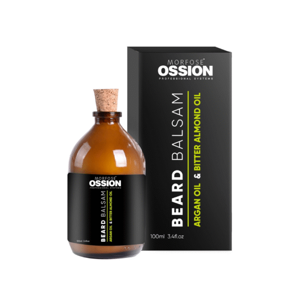 Morfose Ossion Beard Care Balsam – Promotes Healthy Beard Growth, Fuller & Thicker Beard – Eliminates Itch & Beardruff – Enriched with Argan & Bitter Almond Oil – 3.4 oz, Vegan