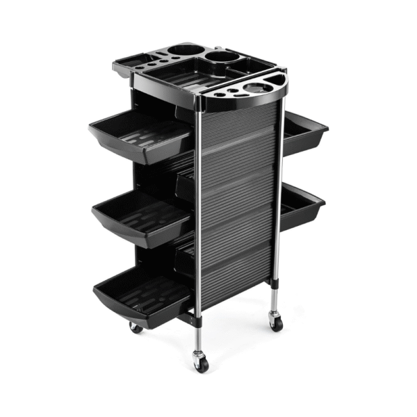 Salon Trolley Cart for Hair Stylist, Beauty Rolling Hair Salon Cart Rack with Worktop, Portable Salon Station with 5 Drawers, Professional Beautician’s Equipment Cart with Wheels for Salon/Spa/Tattoo