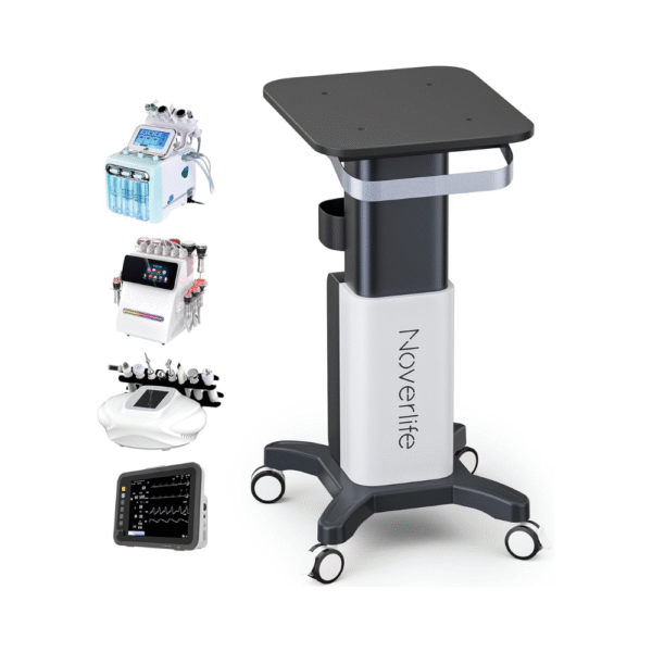 Noverlife Beauty Salon Rolling Cart, Heavy Duty Carbon Steel Esthetician Cart with Wheels – Cavitation Machine Stand, Load 260 Lbs – Mobile Spa Equipment Storage Trolley