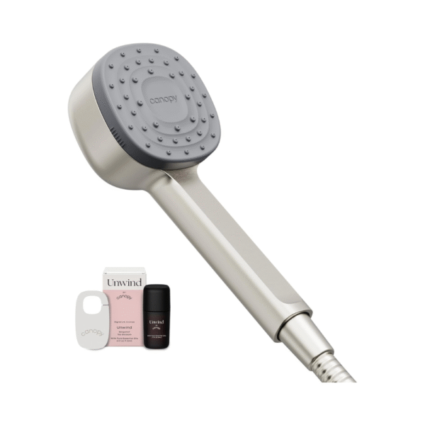 Canopy Handheld Filtered Shower Head & Scalp Massager – High-Pressure Shower Head Filter for Hard Water – Reduces Impurities for Healthier Scalp, Skin & Hair – Nickel Finish