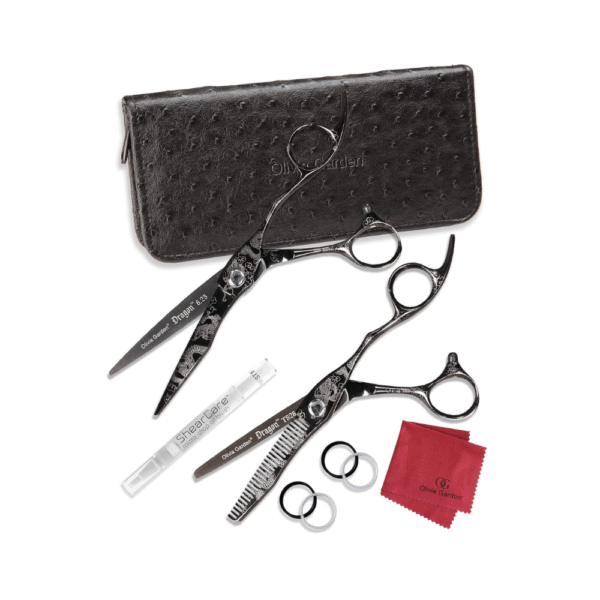 Olivia Garden Dragon Shears Kit – Professional Hair Cutting Shear, Thinner, Case & Accessories – Razor Sharp Scissors