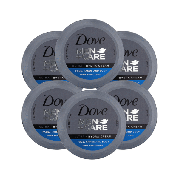 Dove Men+Care Ultra Hydra Cream Face, Hands & Body Moisturizer for All Skin Types Non-Greasy, Long-Lasting Hydration – 6 Pack of 2.53 oz Each