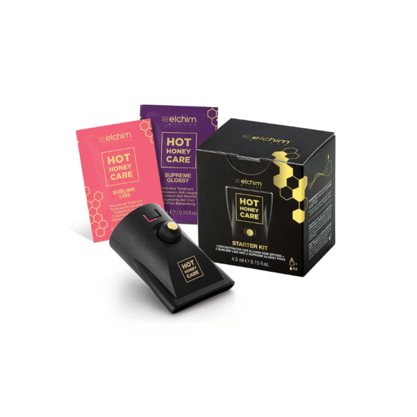 Elchim Hot Honey Care Anti-Frizz & Hair Gloss System Starter Kit with Hair Serum & Blow Dry Attachment, Compatible with Elchim Compact Hair Dryers Restores Shine for Dry or Damaged Hair