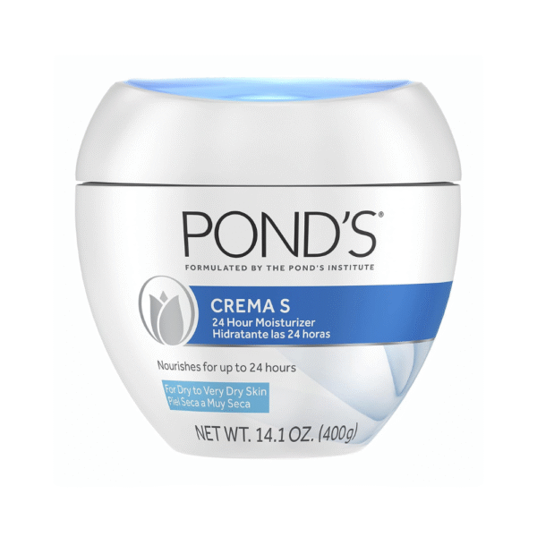 POND'S Crema S Nourishing Face Moisturizer Cream for Women – Deep Hydration for Dry to Very Dry Skin, Non-Comedogenic Formula with Apple, Grapefruit & Seaweed Extracts – 14.1 oz