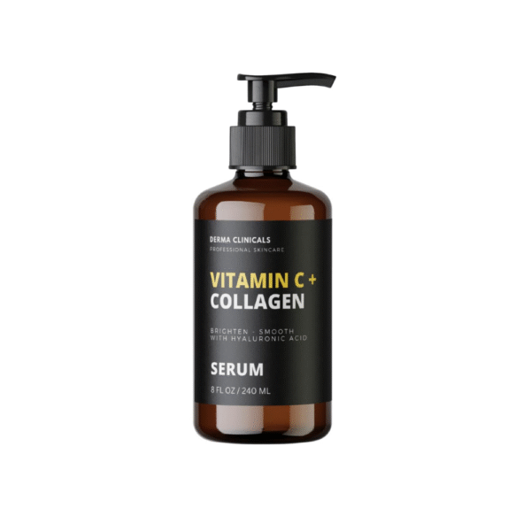 Vitamin C Serum with Collagen & Hyaluronic Acid Anti-Aging, Firming & Hydrating Face Serum for Fine Lines, Wrinkles & Radiant Skin – Lightweight, Fast-Absorbing Formula, 8 fl oz Pump Bottle, Made in USA
