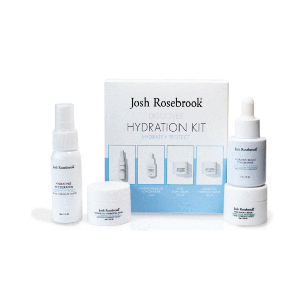 Josh Rosebrook Hydration Kit – Travel Size Skincare Set with Hydrating Accelerator, Hydration Boost Concentrate, Vital Balm Cream & Advanced Hydration Mask – Deep Moisture for All Skin Types