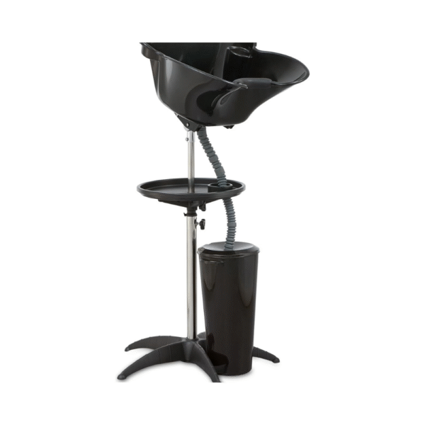 Portable Shampoo Bowl (Pack of 1) | Adjustable Basin Height, One-Bucket Design with Drain Hoses | Home & Barber Use | Black